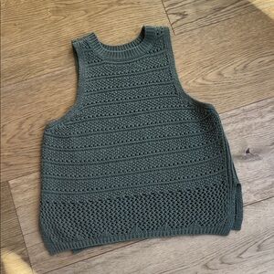 Green Knit Sleeveless Top